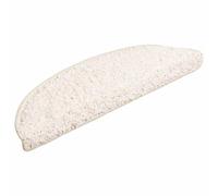 Lot de 20 tapis d'escalier antidérapants, insonorisants et lavables, en 100 % polypropylène touffeté, blanc, 56 x 17 x 3 cm, avec ruban adhésif double face, pour intérieur, escaliers et appartements