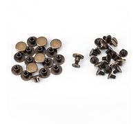 Lot de 20 tiges de vis assorties en laiton de 5 mm, 6,5 mm, 8 mm, accessoires en métal, rivets à clou, boutons pour décoration en cuir, reliure, reliure à tête plate (5 mm)