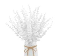 Lot de 20 tiges d'eucalyptus artificielles au toucher pour maison, bureau, bouquet, centre de table, décoration de mariage, décoration de Noël (E)