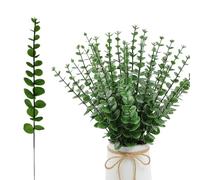 Lot de 20 tiges d'eucalyptus artificielles au toucher pour maison, bureau, bouquet, centre de table, décoration de mariage, décoration de Noël (C)
