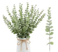 Lot de 20 tiges d'eucalyptus artificielles, fausses fleurs pour le bureau à domicile, bouquet de fleurs, centre de mariage, décoration de Noël (vert clair)