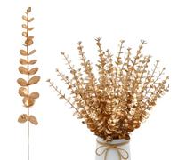 Lot de 20 tiges d'eucalyptus artificielles tactiles avec tige d'eucalyptus véritable pour la maison, le bureau, le bouquet de fleurs, le mariage, la décoration de Noël (H)