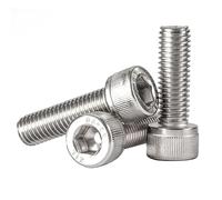 Lot de 20 vis à tête cylindrique 1/4-20 x 5/16, entraînement à six pans creux, en acier inoxydable 18-8 (304), filetage complet, finition brillante, filetage machine