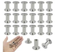 Lot de 20 vis à tête cylindrique Chicagoer, poteaux de vis de reliure, bouton de rivet pour sacs, livres