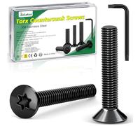 Lot de 20 vis à tête fraisée M8 x 30 mm, en acier inoxydable Bolatus 304, avec clé Torx et boîte conformes à la norme ISO 14581, pour machines et appareils, installations extérieures, meubles, bois