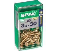 Lot de 20 vis acier tête fraisée pozidriv SPAX, Diam.3.5 mm x L.30 mm G