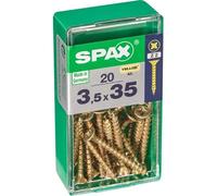 Lot de 20 vis acier tête fraisée pozidriv, Diam.3.5 mm x L.35 mm