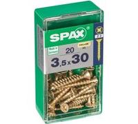 Lot de 20 vis acier tête fraisée pozidriv SPAX, Diam.3.5 mm x L.30 mm G