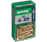 Lot de 20 vis acier tête fraisée pozidriv SPAX, Diam.4 mm x L.25 mm G