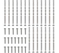 Lot de 20 vis M3 nickelées avec manchons - Vis de raccordement - Pour poignée de porte, tiroir, armoire, trou de serrure