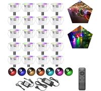 Lot de 20 WIFI RGB Spot Encastrable Exterieur Dimmable 0.6W Fonctionne Avec Alexa, Google Home, DC12V Ø31mm Etanche IP67,Spots Escalier Led Spot Encastrable Sol pour Terrasse Bois