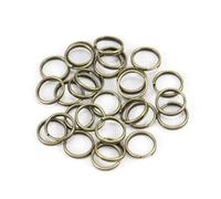 Lot de 200 anneaux porte-clés avec anneaux fendus - Ronds - En métal - Pour bricolage, clés, colliers, bracelets, travaux manuels - Bronze - 10 mm
