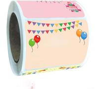 Lot de 200 autocollants d'anniversaire « Happy Birthday » - Rouleau d'étiquettes autocollantes décoratives pour emballage (B)