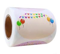 Lot de 200 autocollants décoratifs « Happy Birthday » avec inscription « To and From » personnalisables multicolores pour emballer des fournitures de fête, 12,7 x 9,8 cm (C)