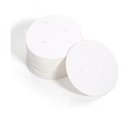 Lot de 200 cartes en papier kraft pour présentation de bijoux, cartes et sac OPP, petit carré rond vierge fait à la main (A 4 cm, blanc)