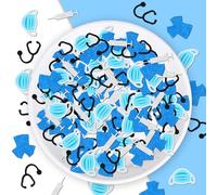 Lot de 200 confettis bleus pour infirmière et médecin - Décorations de table de félicitations, médecin, infirmière, diplômé pour école de médecine, remise de diplôme, décoration de semaine