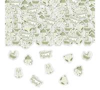 Lot de 200 confettis vichy vert sauge pour fête prénatale - Body pour bébé - Biberon - Carriage - Table - Décoration de table pour fête prénatale - Fournitures de fête