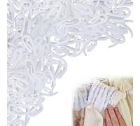 Lot de 200 crochets en plastique pour rideaux de 28 mm x 12 mm Blanc