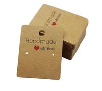 Lot de 200 étiquettes vierges en papier pour boucles d'oreilles - 5 x 4 cm - Pour emballage de bijoux, accessoires de bricolage (S3-50)