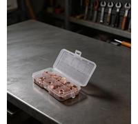 Lot de 200 joints de rondelle en cuivre avec joints plats assortis et boîte de rangement pour carter, compatible avec diverses fixations dans les systèmes électriques et hydrauliques (cuivre, 200