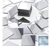 Lot de 200 Petit Miroir Adhésif Carré 2.5cm pour Mosaïque, Mini Miroir Autocollant Argenté pour Décoration Murale DIY, Facette Miroir à Coller pour Salon Chambre et Loisirs Créatifs