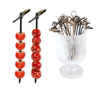 Lot de 200 pics à cocktail, cure-dents pour apéritifs, brochettes en bambou naturel, mini bâtonnets alimentaires, pics à dents fantaisie pour fruits, charcuterie, accessoires de décoration de