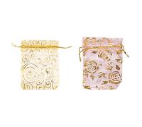 Lot de 200 pochettes à avec cordon de serrage - Rose - 7 x 9 cm - Champagne - 9 x 12 cm