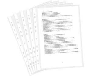 Lot de 200 pochettes transparentes pour brochures A4 (diamètre 80 mm), film transparent de 0,08 mm d'épaisseur, pochettes A4 perforées, pochettes transparentes A4 ultra-résistantes, pochettes en plast