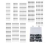 Lot de 200 rivets aveugles en aluminium noir | Assortiment de 200 pièces, 8 tailles de 3,2 x 8 mm à 4,8 x 18 mm, boîte de rangement pratique, idéal pour les réparations