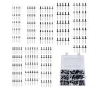 Lot de 200 rivets aveugles noirs assortis, rivets standard et à grande bride en alliage d'aluminium 3,2 à 4,8 mm pour réparation de meubles automobiles