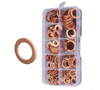 Lot de 200 rondelles d'écrasement en cuivre, kit de joints toriques pour joint d'étanchéité de vidange d'huile moteur, joints en cuivre résistants aux hautes températures pour réparation de