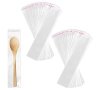 Lot de 200 sachets en cellophane transparents auto-adhésifs de 5 x 15 cm de long avec fermeture adhésive de 50 µm. Petits sacs en plastique pour porte-clés, montre