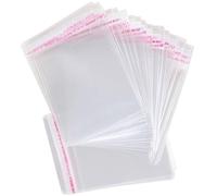 Lot de 200 sachets transparents avec rabat - En polypropylène - Avec fermeture adhésive - 35 x 51 cm