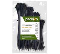 Lot de 200 serre-câbles noirs - 100/150/200/300 mm - Assortiment de 50 serre-câbles en nylon de différentes tailles - Super durables - Pour la gestion des câbles, le jardinage, la maison, les ateliers