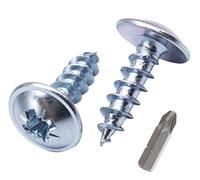 Lot de 200 vis à bois en acier zingué 6,0 x 16 mm, vis en métal, tête bombée modifiée, auto-taraudeuse (200, 6,0 x 16 mm)