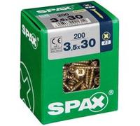 Lot de 200 vis acier tête fraisée pozidriv SPAX, Diam.3.5 mm x L.30 mm G