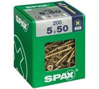 Lot de 200 vis acier tête fraisée pozidriv SPAX, Diam.5 mm x L.50 mm G