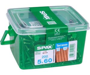 Lot de 200 vis inox tête cylindrique torx SPAX, Diam.5 mm x L.60 mm