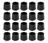 Lot de 20pcs Embouts de Pieds de Chaise en Caoutchouc Noir de 25mm pour Pieds de Table Et de Chaise Capuchons de Protection