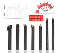 Lot de 21 Pcs 10mm Porte-Outil De Tournage KitTournage Inserts en Carbure Barre D'Alésage Tournage Multifonctionnel Support Alésoir avec Inserts De Carbure pour Outil de Tour