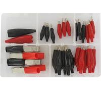 Lot de 22 pinces crocodiles rouges et noires