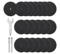 Lot de 23 disques à tronçonner flexibles de 32 mm pour outils rotatifs, roues à tronçonner avec 1 clé à molette, 2 mandrins pour métal, acier et Meh