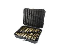Lot de 230 forets hélicoïdaux en titane - Pointe 135° - Kit de forets en acier rapide avec revêtement en titane pour bois, métal, plastique avec coffret étui de rangement