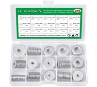 Lot de 230 rondelles plates en acier inoxydable, assortiment de 15 tailles