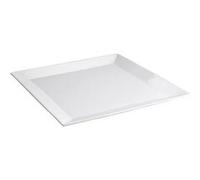 Lot de 24 Assiettes carrées à dessert LEA, Plat de repas en Porcelaine Blanche - Longueur 21 x largeur 21 x x hauteur 2 cm - VISIODIRECT - G