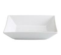 Lot de 24 assiettes creuses carrées LEA, plat à soupe pâtes desserts en porcelaine blanche - Longueur 20 x largeur 20 x x hauteur 4 cm - VISIODIRECT - G