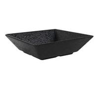 Lot de 24 assiettes creuses carrés DENA, service de table en porcelaine noir - Dimensions: 17.5 x 17.5 x 5 cm