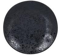Lot de 24 assiettes DENA de présentation, Assiette plate à steak occidental en porcelaine noir - Diamètre 15 x hauteur 1,5 cm Noir G