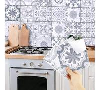 Lot de 24 autocollants pour carrelage mural de salle de bain, cuisine et salle de bain (15 cm x 15 cm)