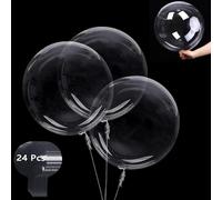 Lot de 24 ballons bobo transparents à remplir pour Noël, mariage, fête d'anniversaire - 45,7 cm